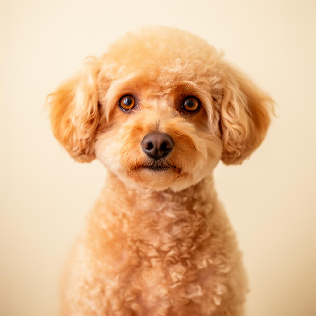 Walter, an apricot poodle mix and the company mascot